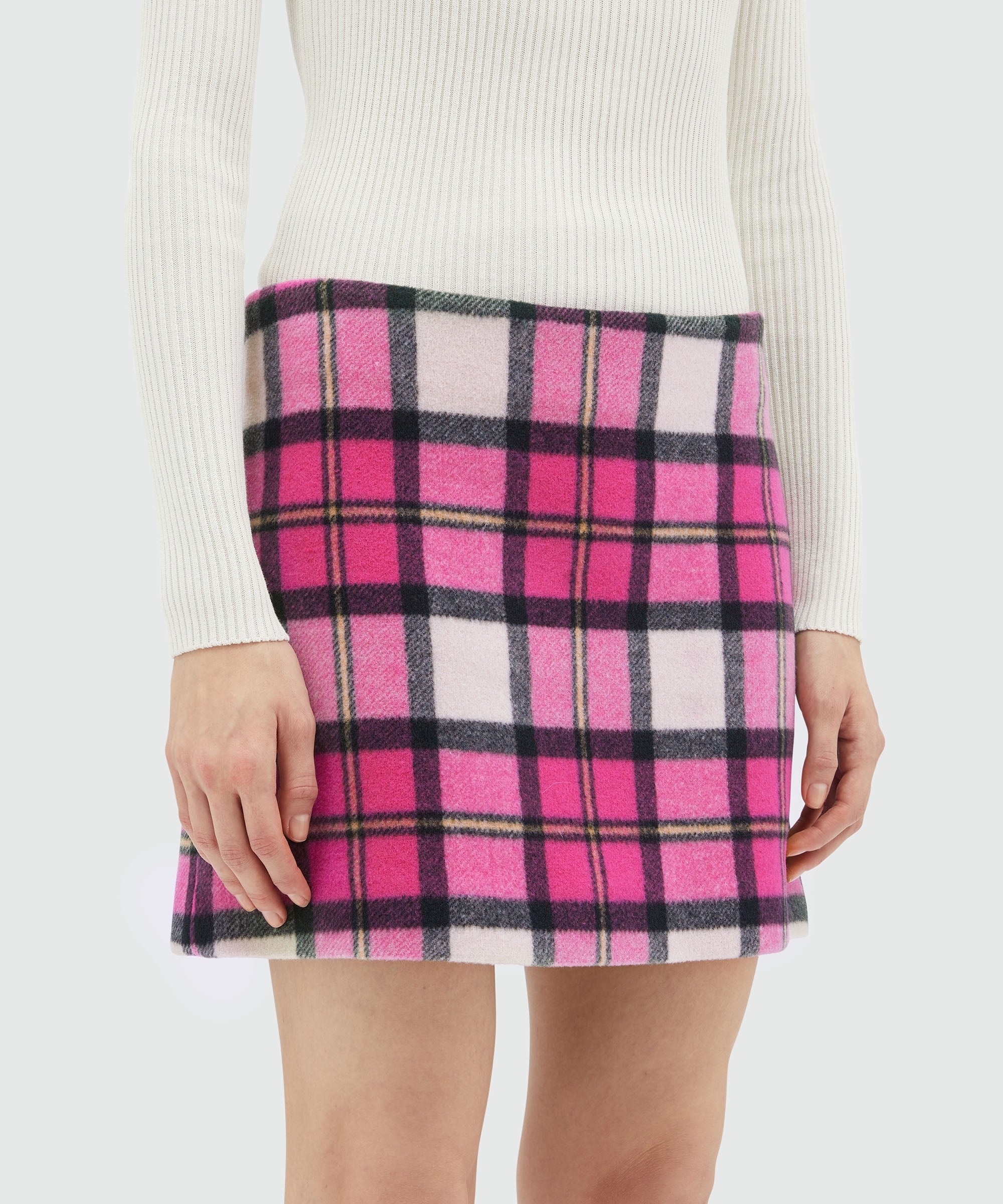 Maxi check woolen cloth miniskirt - 5