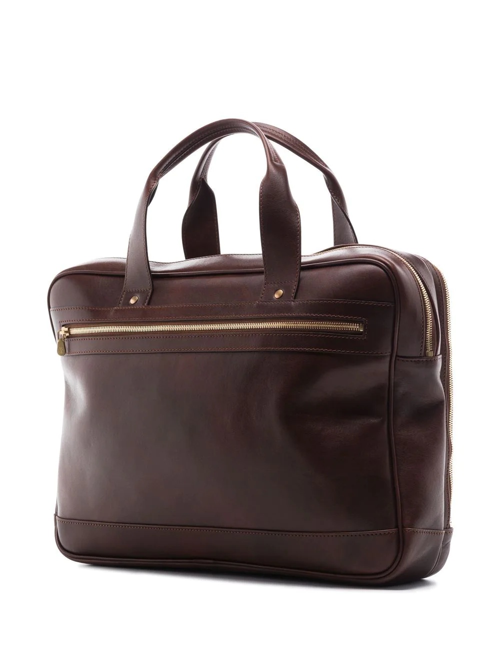 logo-stamp leather briefcase - 3