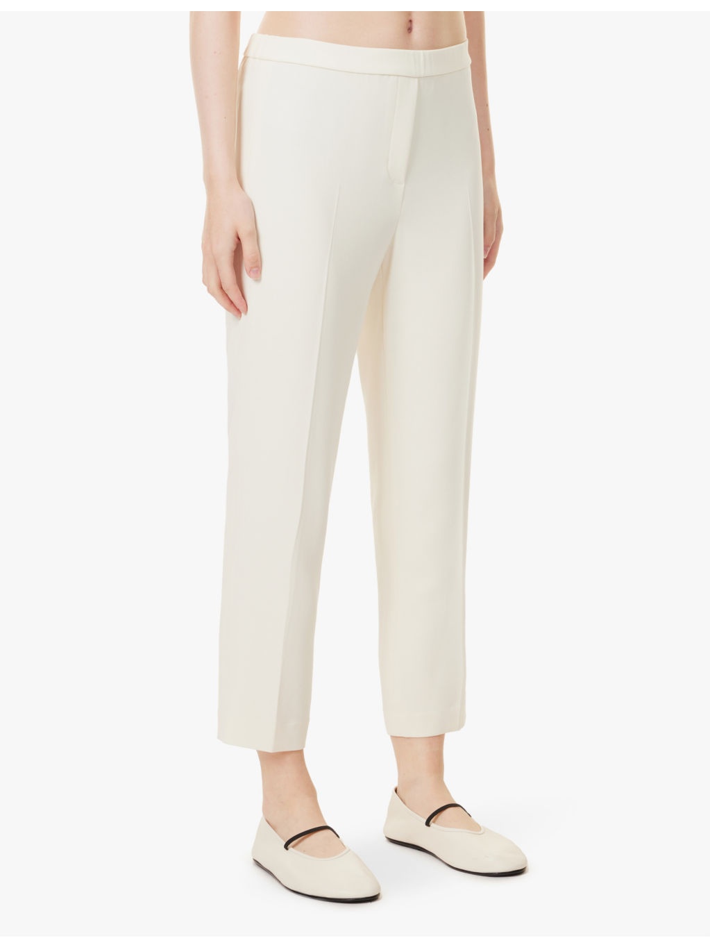 Treeca cropped slim-leg mid-rise crepe trousers - 3