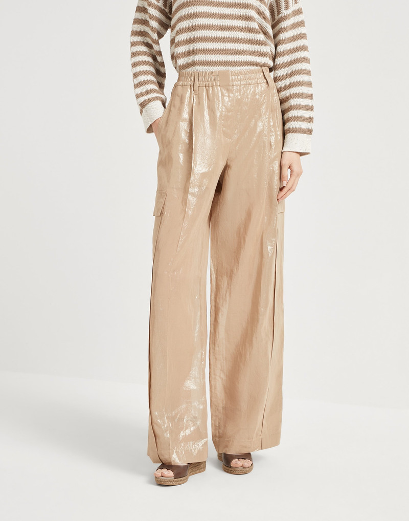 Lamé cotton gauze explorer track trousers - 1