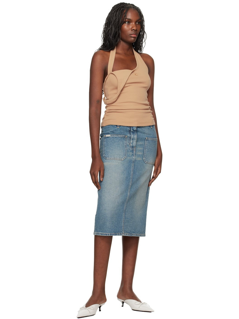 courrèges Beige Asymmetric Rib 90's Tank Top outlook