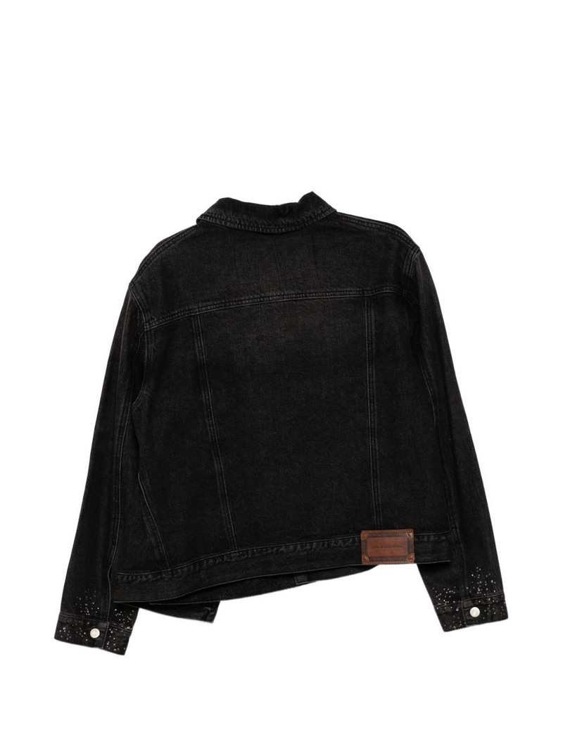 Andersson Bell stud-embellished asymmetric denim jacket outlook