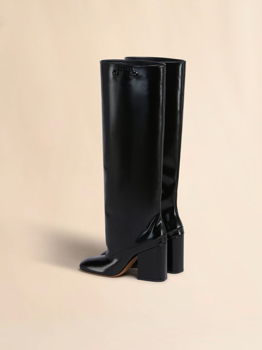 BLACK LEATHER TRUNKAROO KNEE-HIGH BOOT - 3