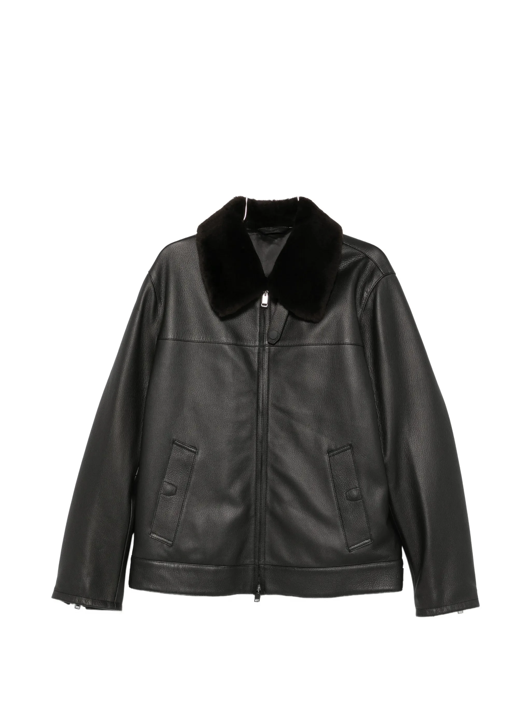 Brioni Shearling-collar Leather Jacket - 1