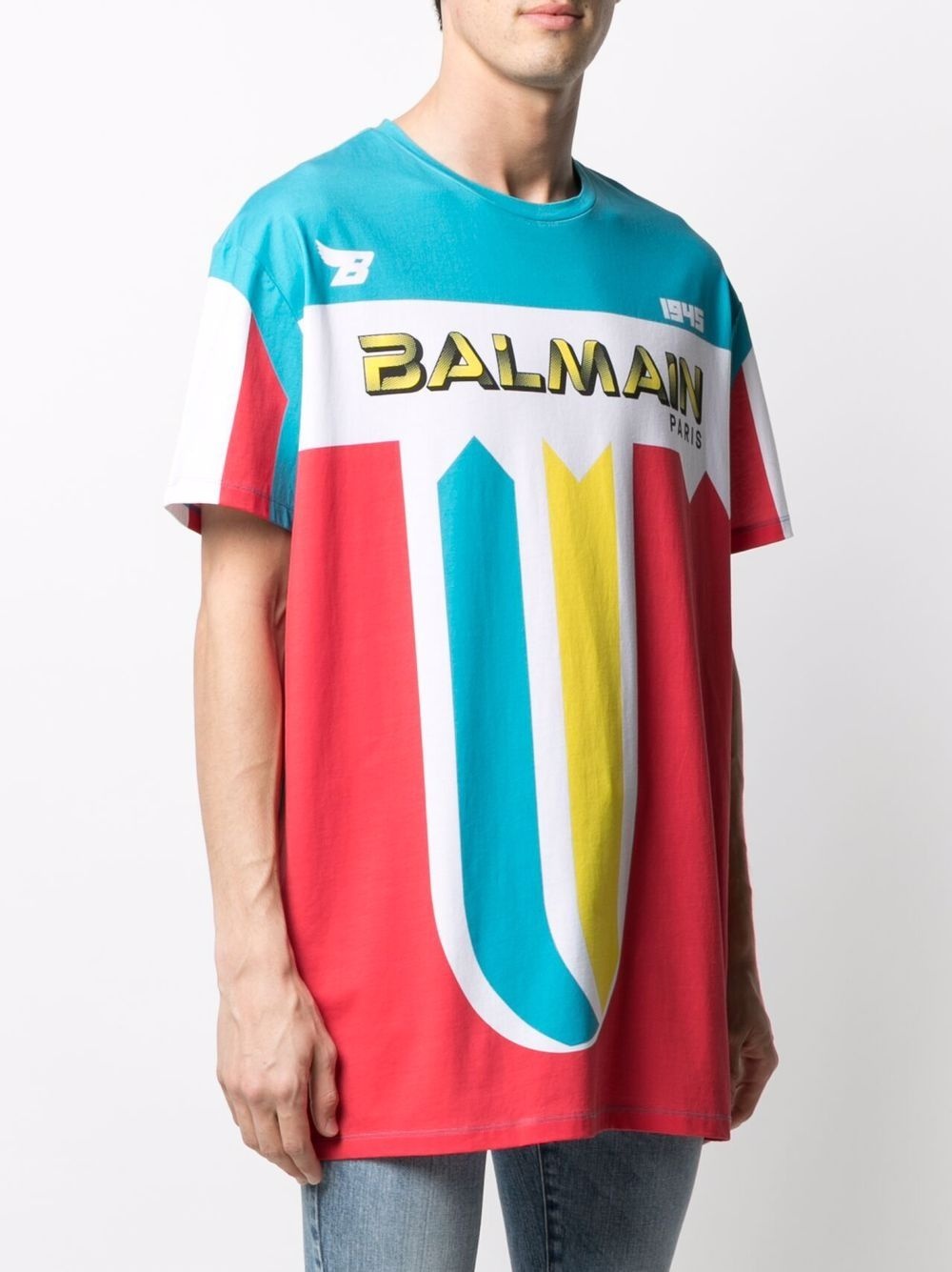 logo-print colour-block T-shirt - 3