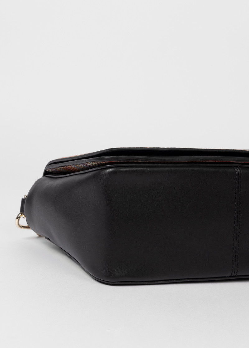 Leather 'Signature Stripe' Flap Cross Body Bag 7