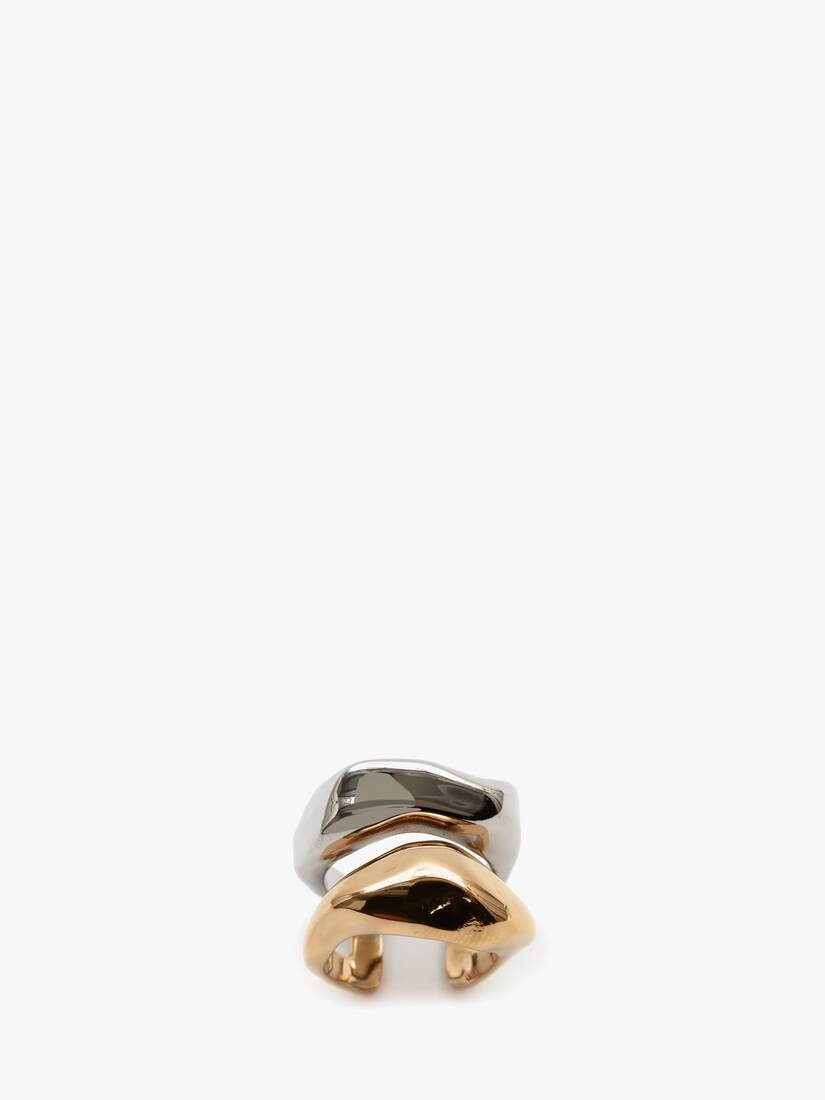 Sculpted Cut Out Ring in Antique Gold - 1