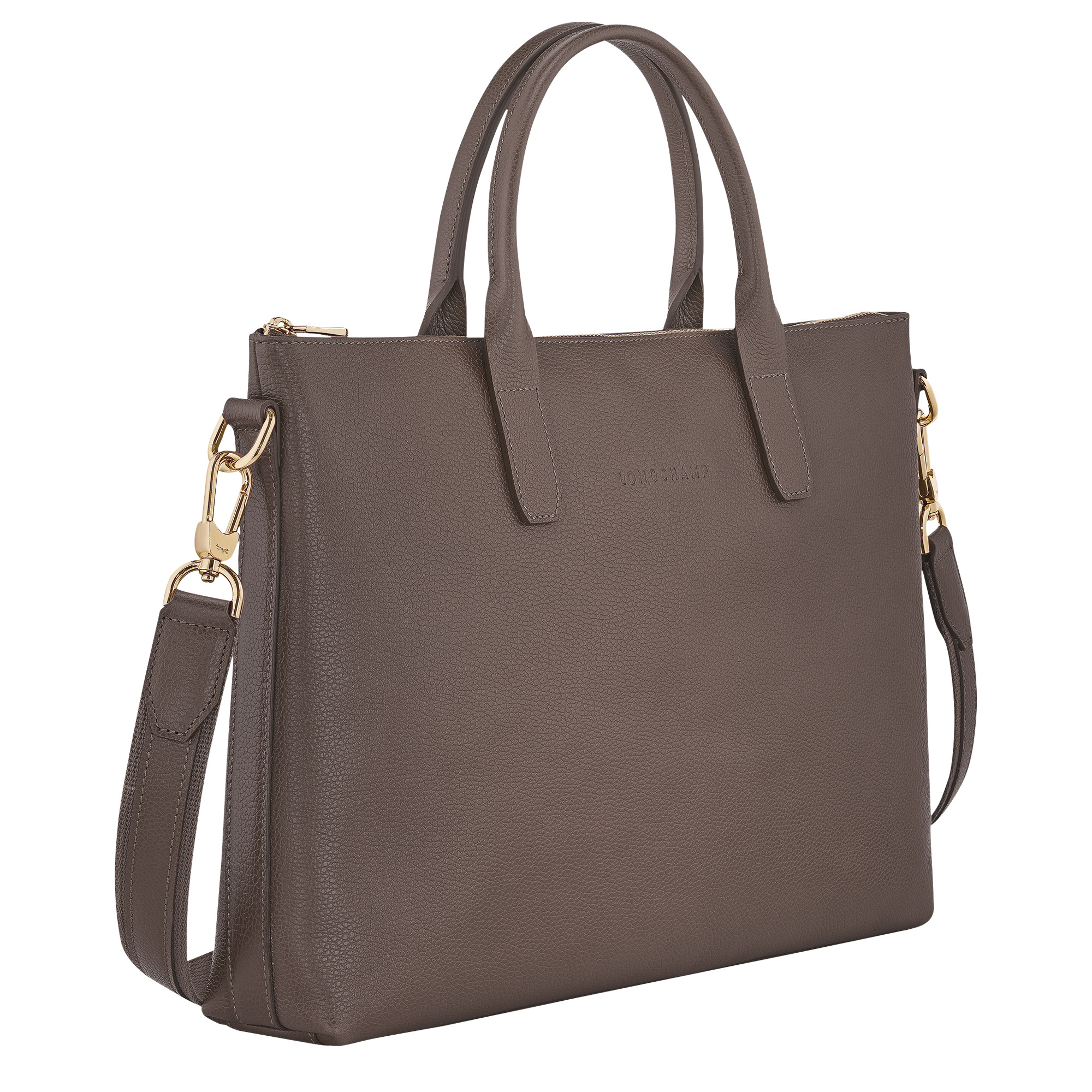 Le Foulonné S Briefcase Taupe - Leather - 3