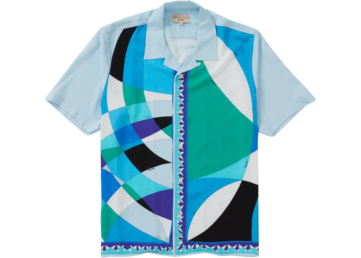 Supreme Emilio Pucci S/S Shirt Blue - 1