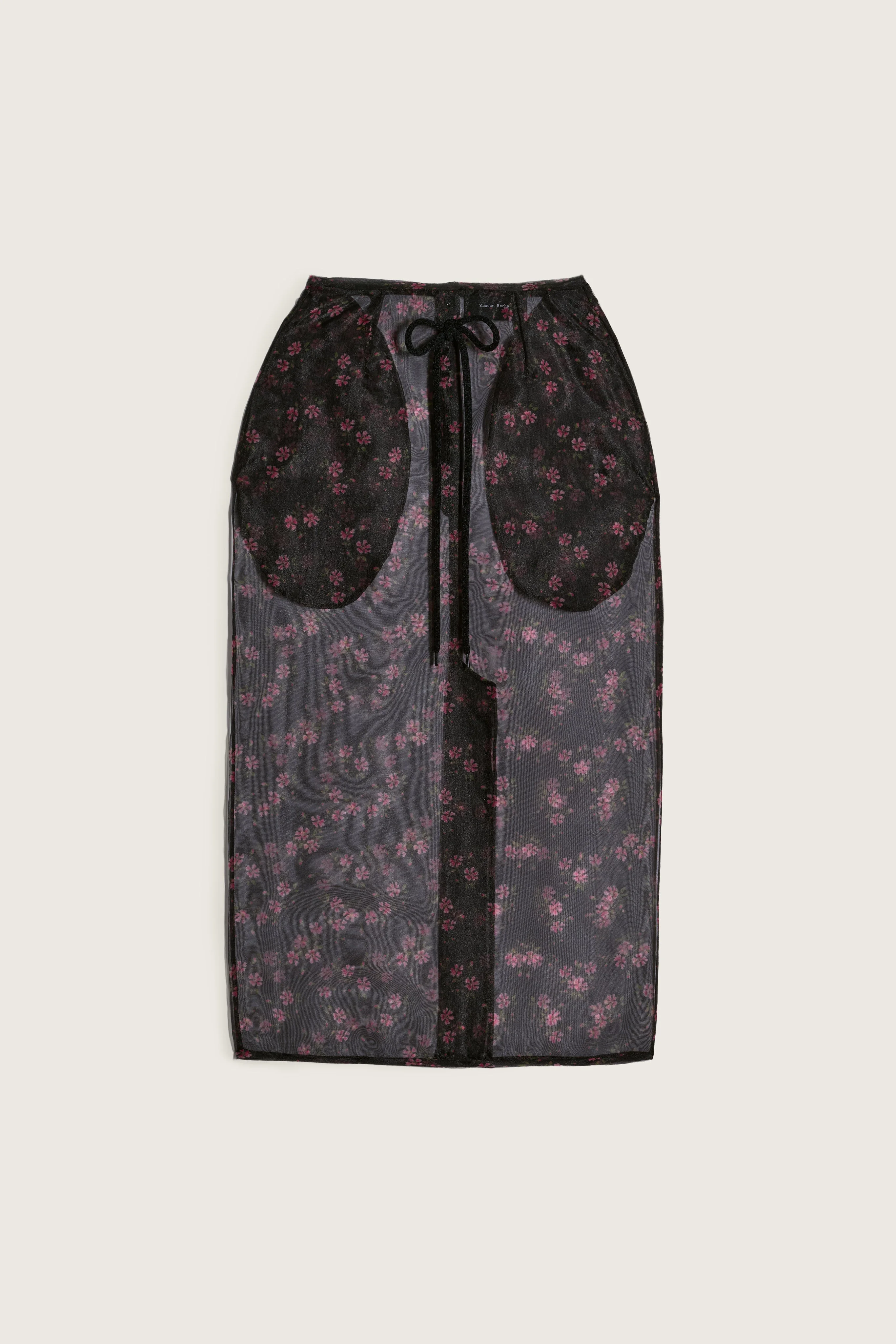 Sheer Frayed Column Pencil Skirt - 1