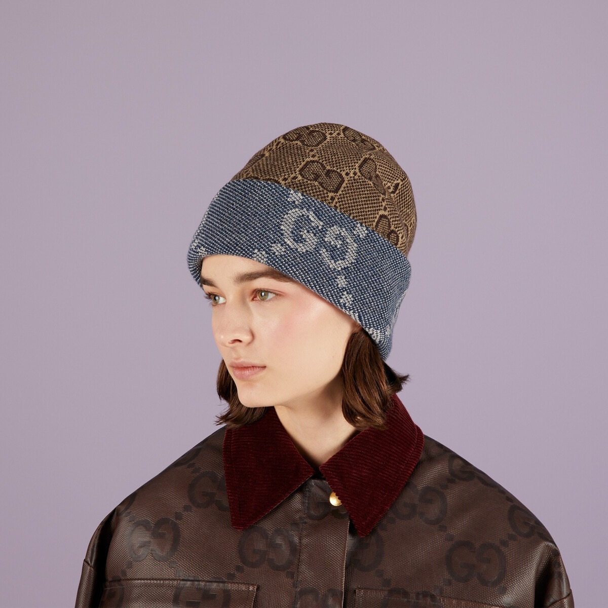 Reversible GG wool hat - 3