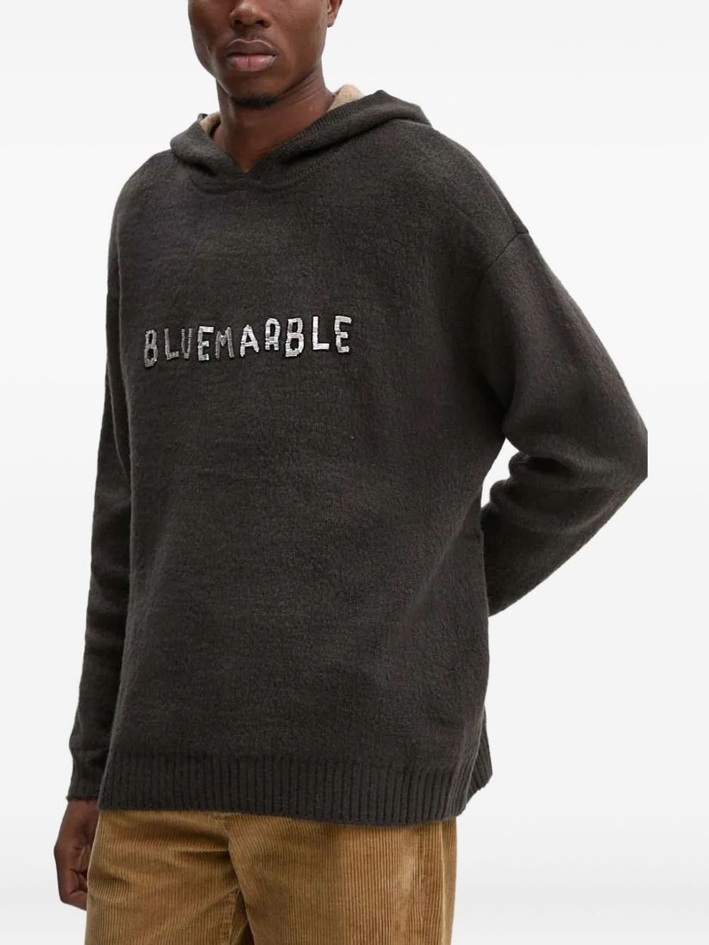 embellish-logo hooded sweatshirt 1