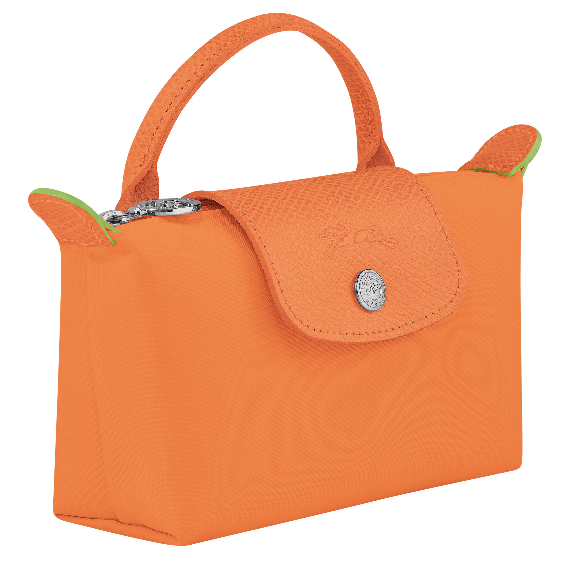 Le Pliage Green Pouch with handle Orange - Recycled canvas - 2