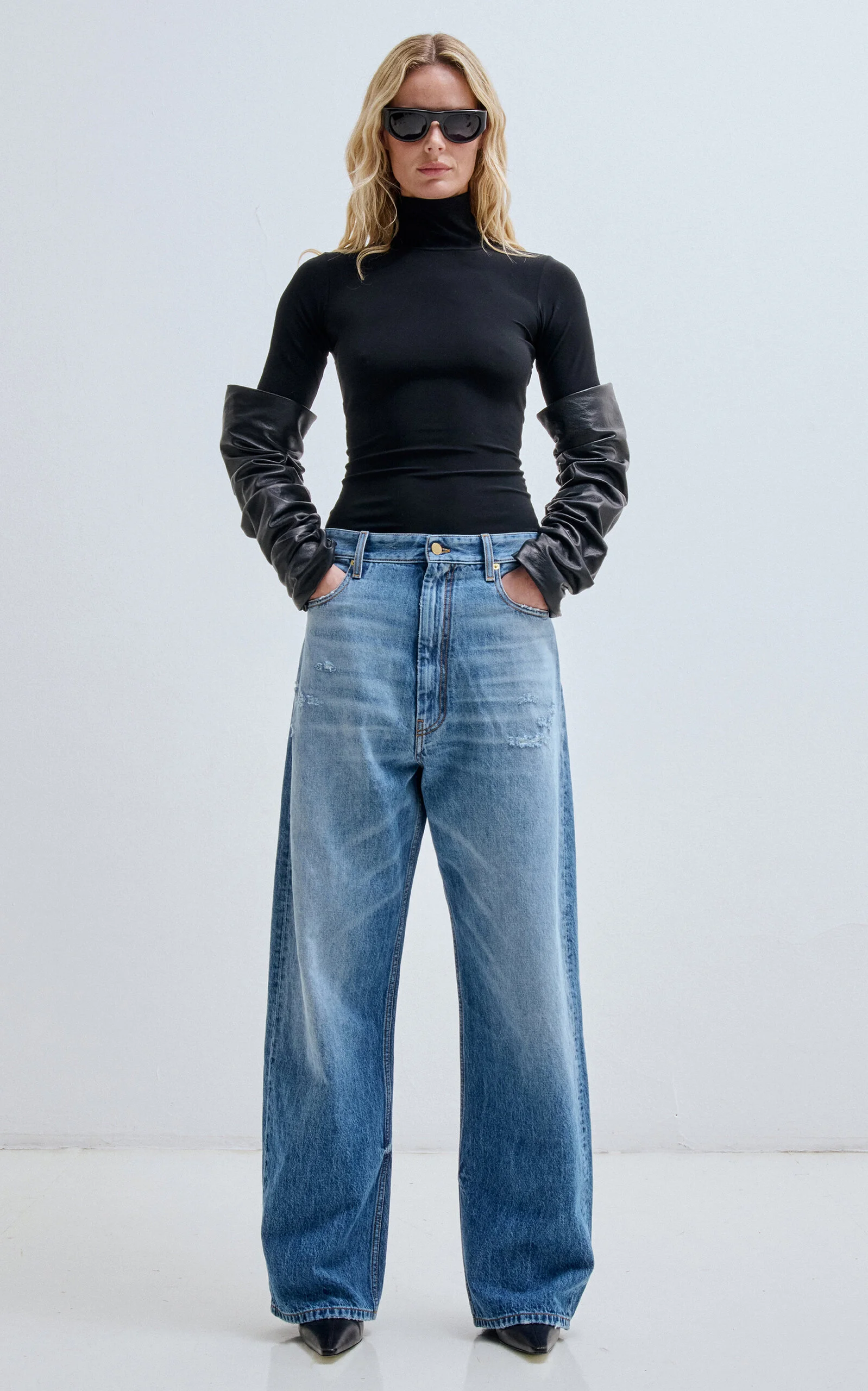 Jules Rigid Mid-Rise Wide-Leg Jeans blue - 1