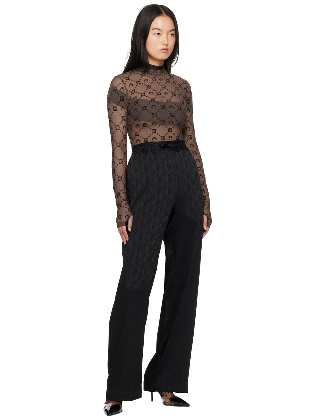 SSENSE Exclusive Brown Moonogram Second Skin Turtleneck - 5