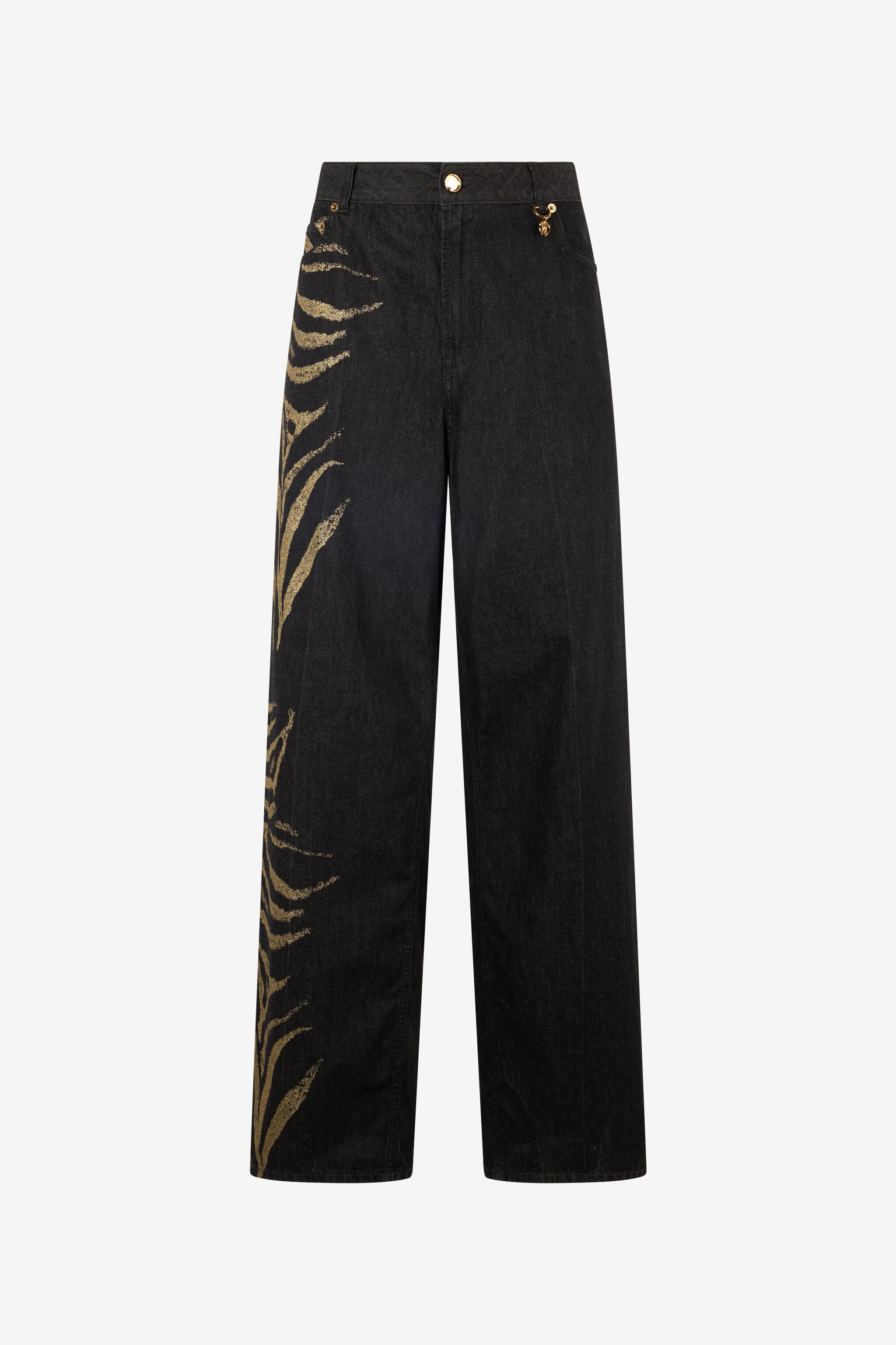 Jeans With Zebra Print On Side - 1