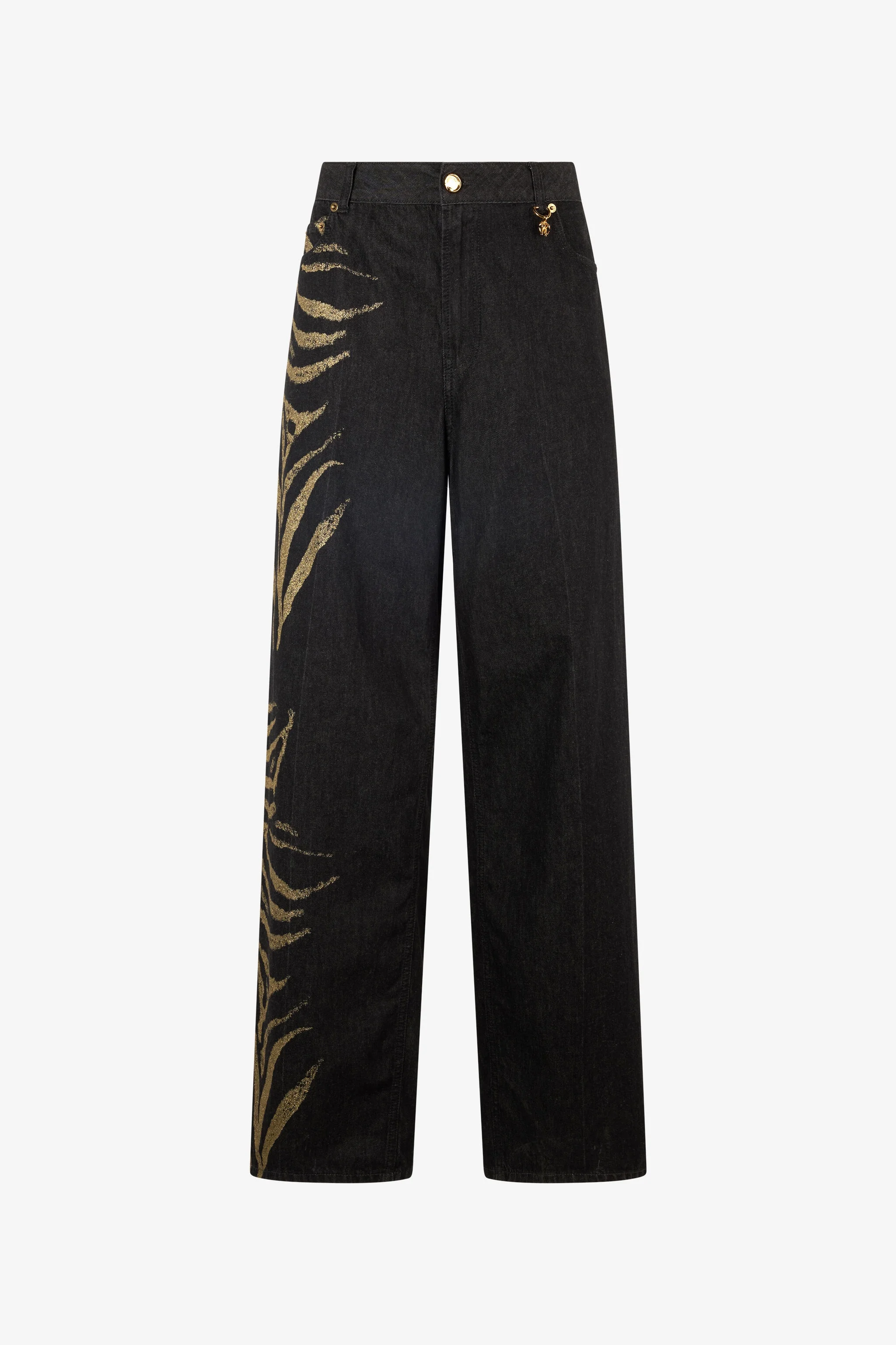 Jeans With Zebra Print On Side - 1