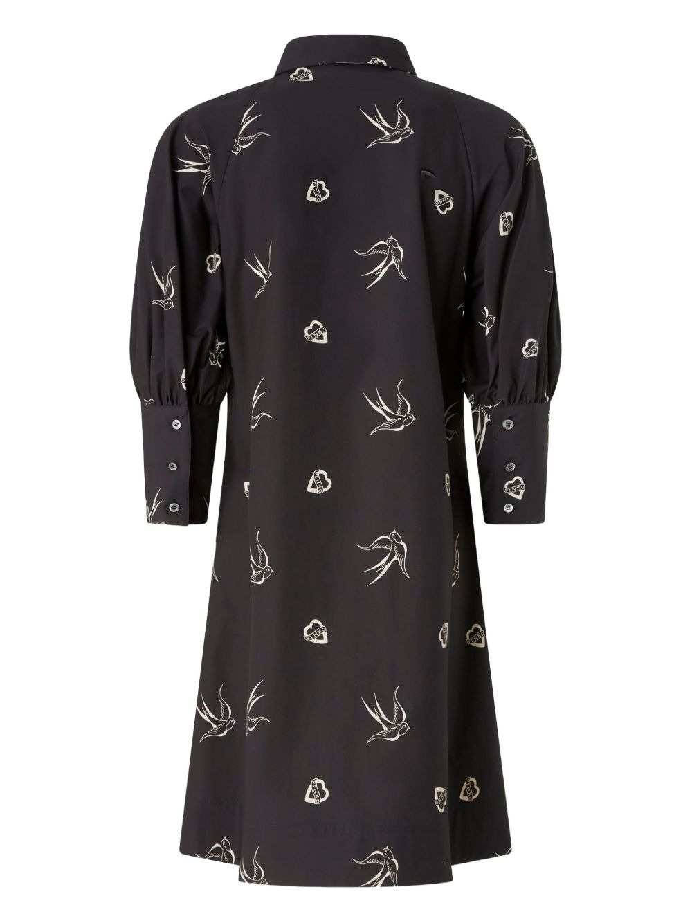 puff-sleeve shirt dress - 2
