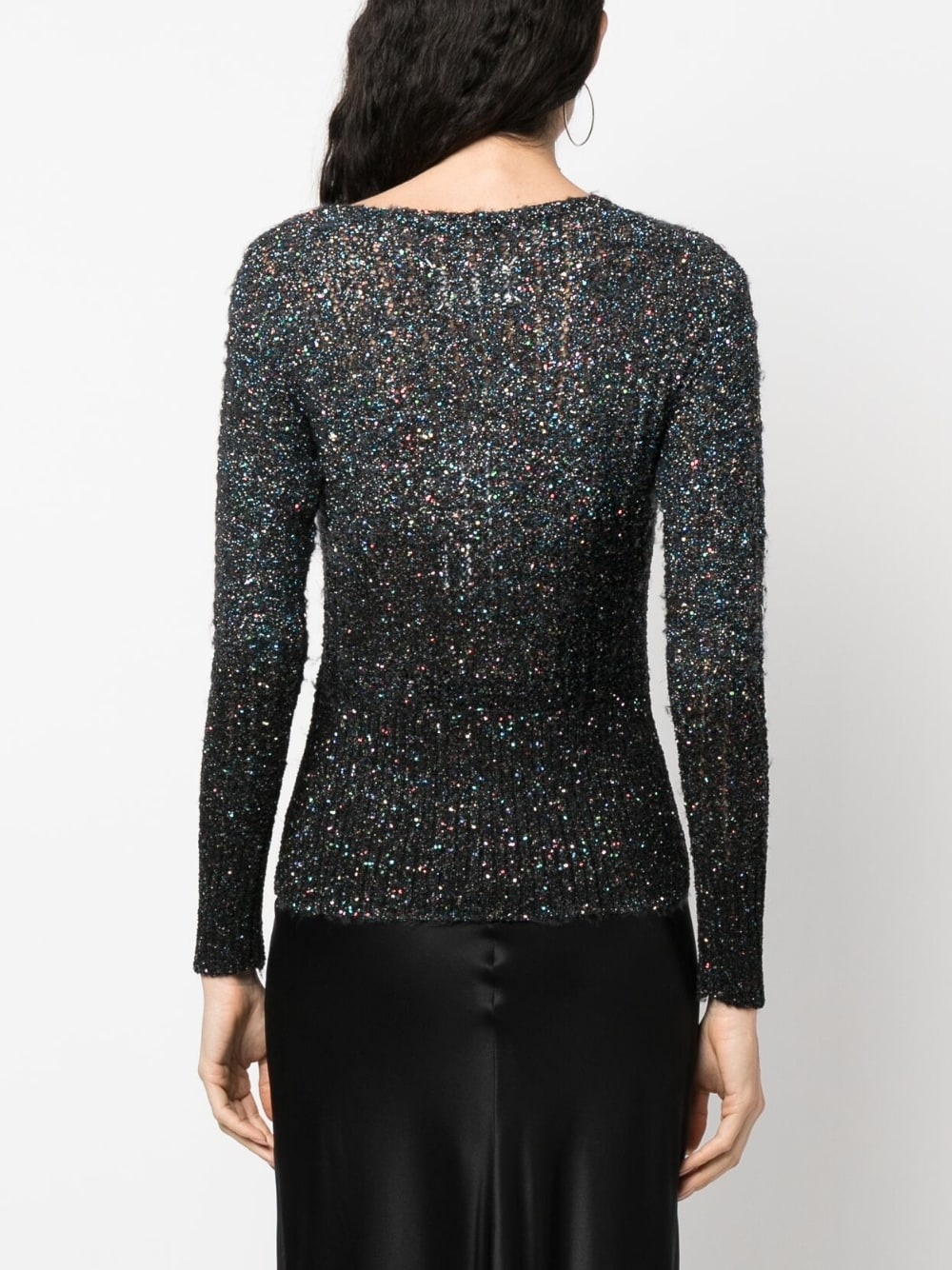 sequin-embellished knitted jumper - 4