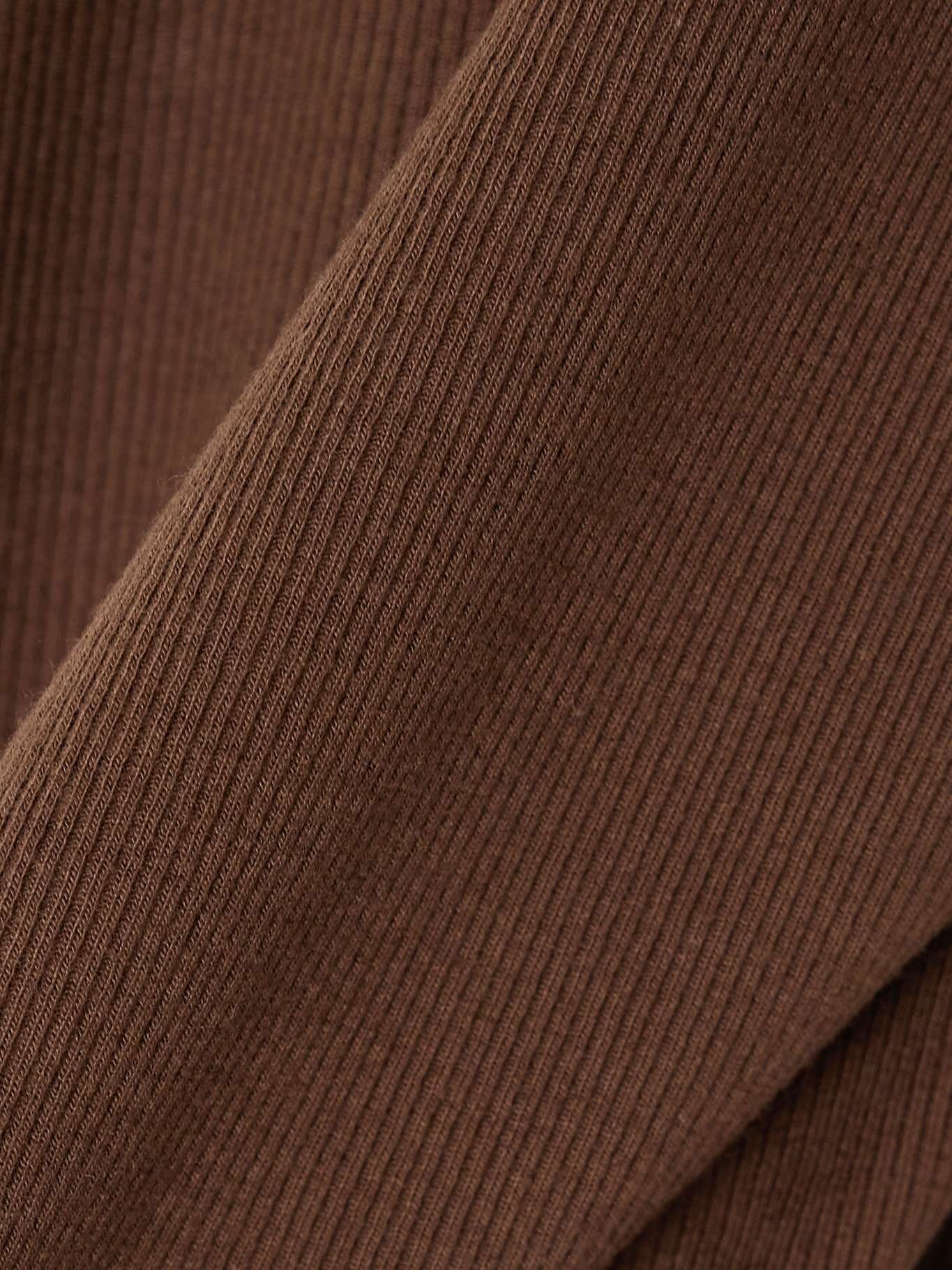 Ribbed stretch cotton and modal-blend top Brown - 4