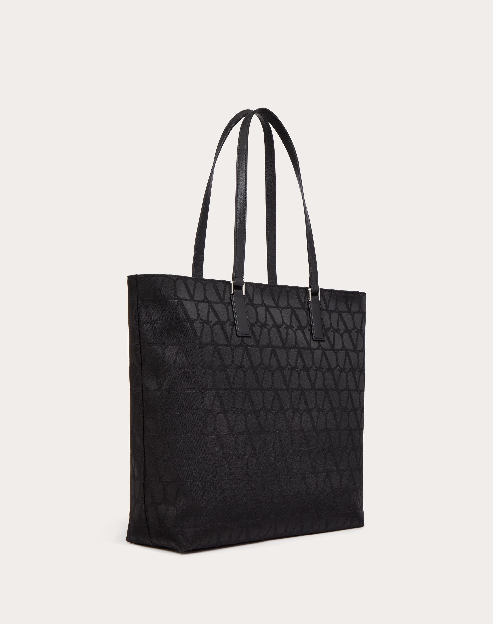 TOILE ICONOGRAPHE SHOPPING BAG IN TECHNICAL FABRIC WITH LEATHER DETAILS - 3