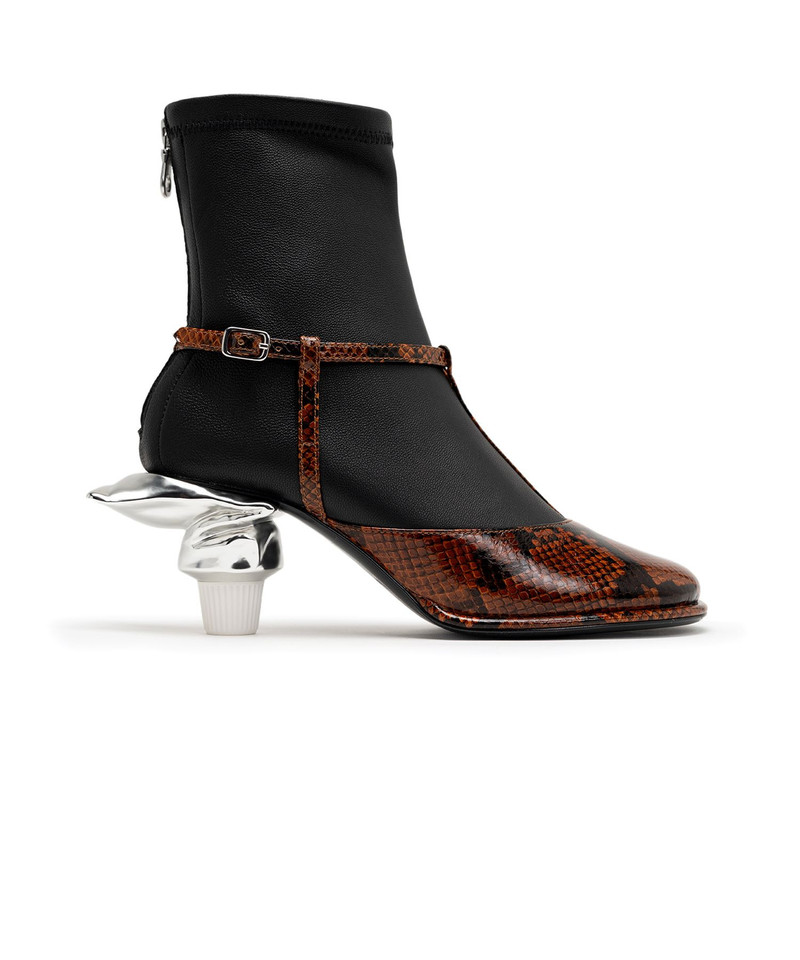 Maison MIHARAYASUHIRO Toothpaste Heel Python Printed Strap Boots outlook