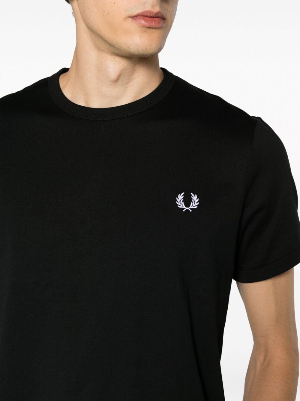 logo-embroidered cotton T-shirt - 5