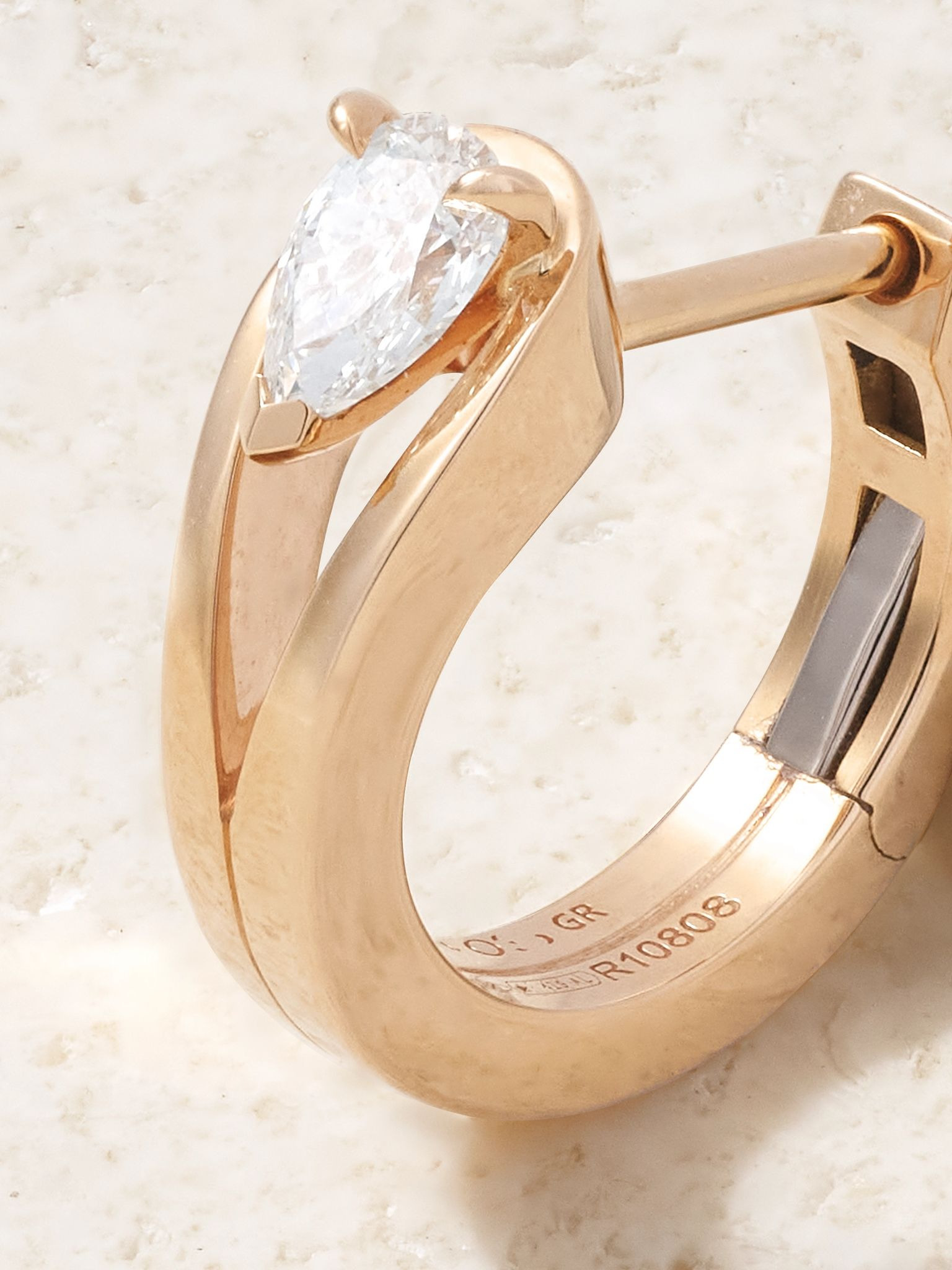 Serti Inversé 18-karat rose gold diamond single earring Gold - 3