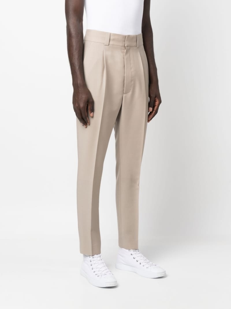 pleated tapered-leg trousers - 3