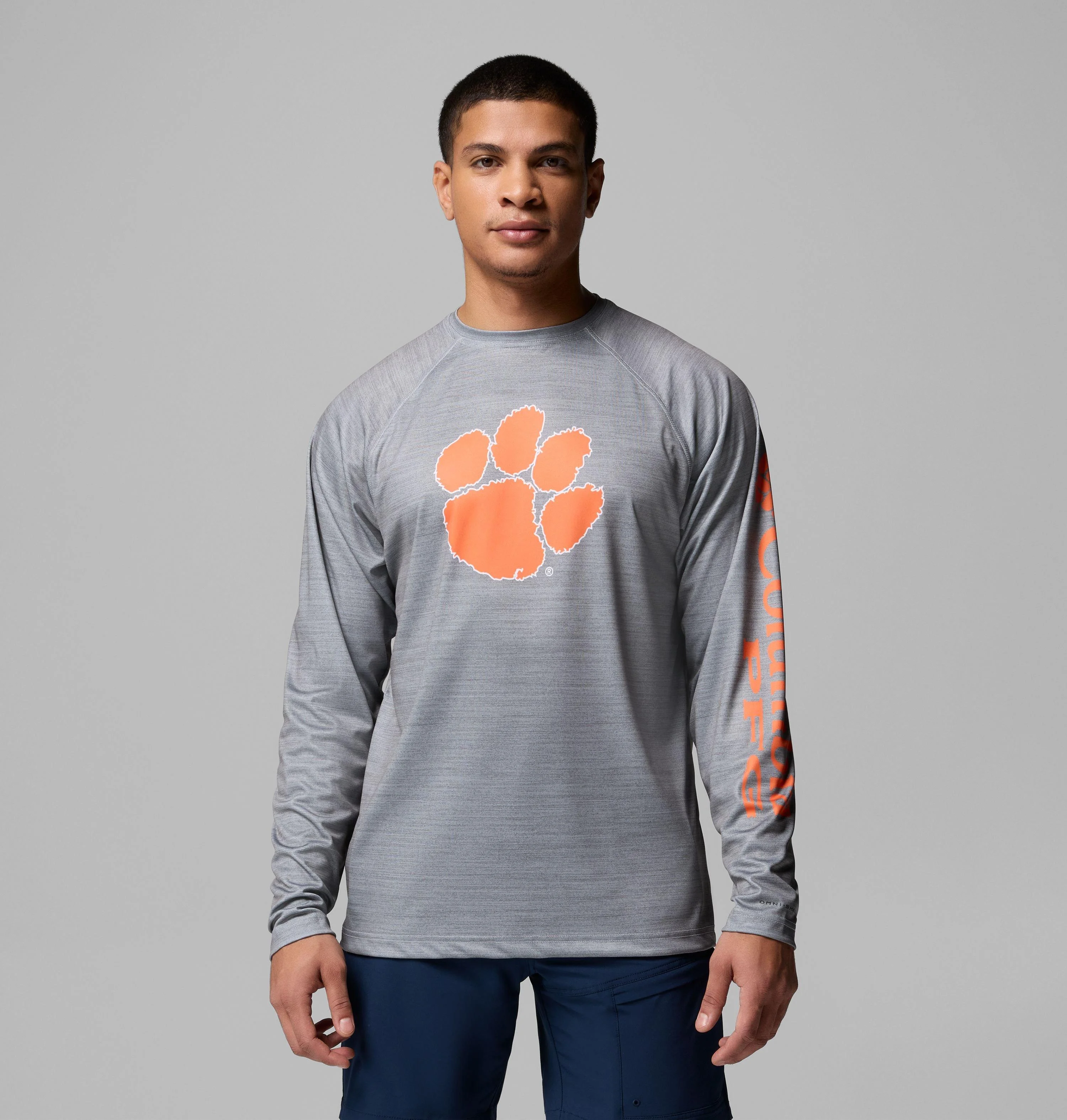 Men's Collegiate PFG Terminal Tackle Heather Long Sleeve Shirt - Clemson - 1