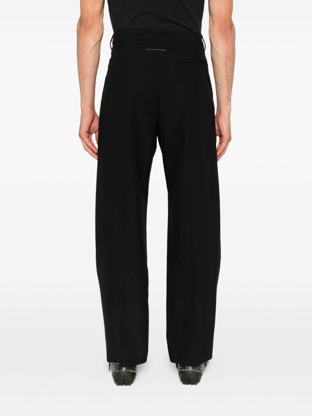 pleated straight-leg trousers - 4