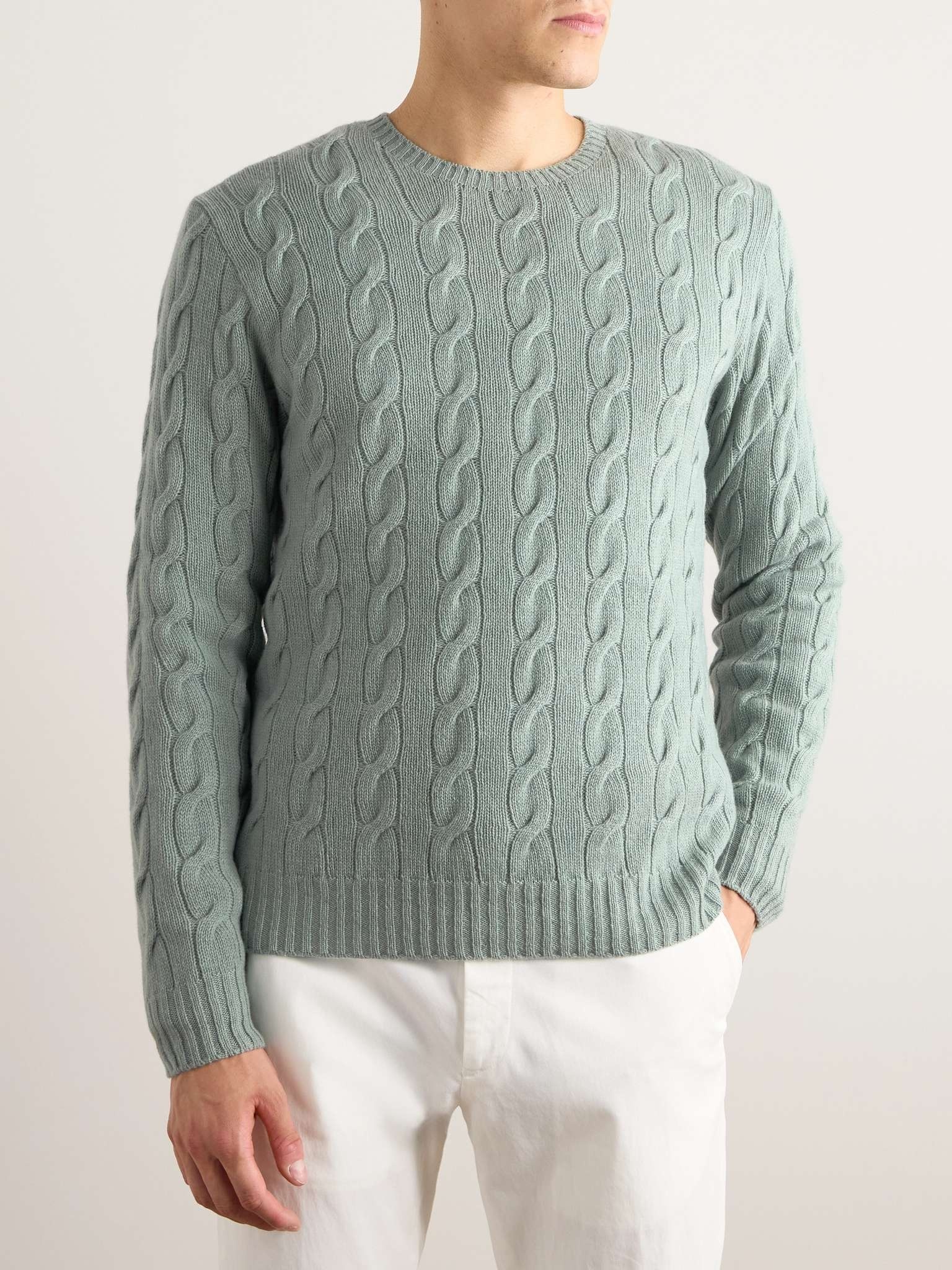 Slim-Fit Cable-Knit Cashmere Sweater - 3