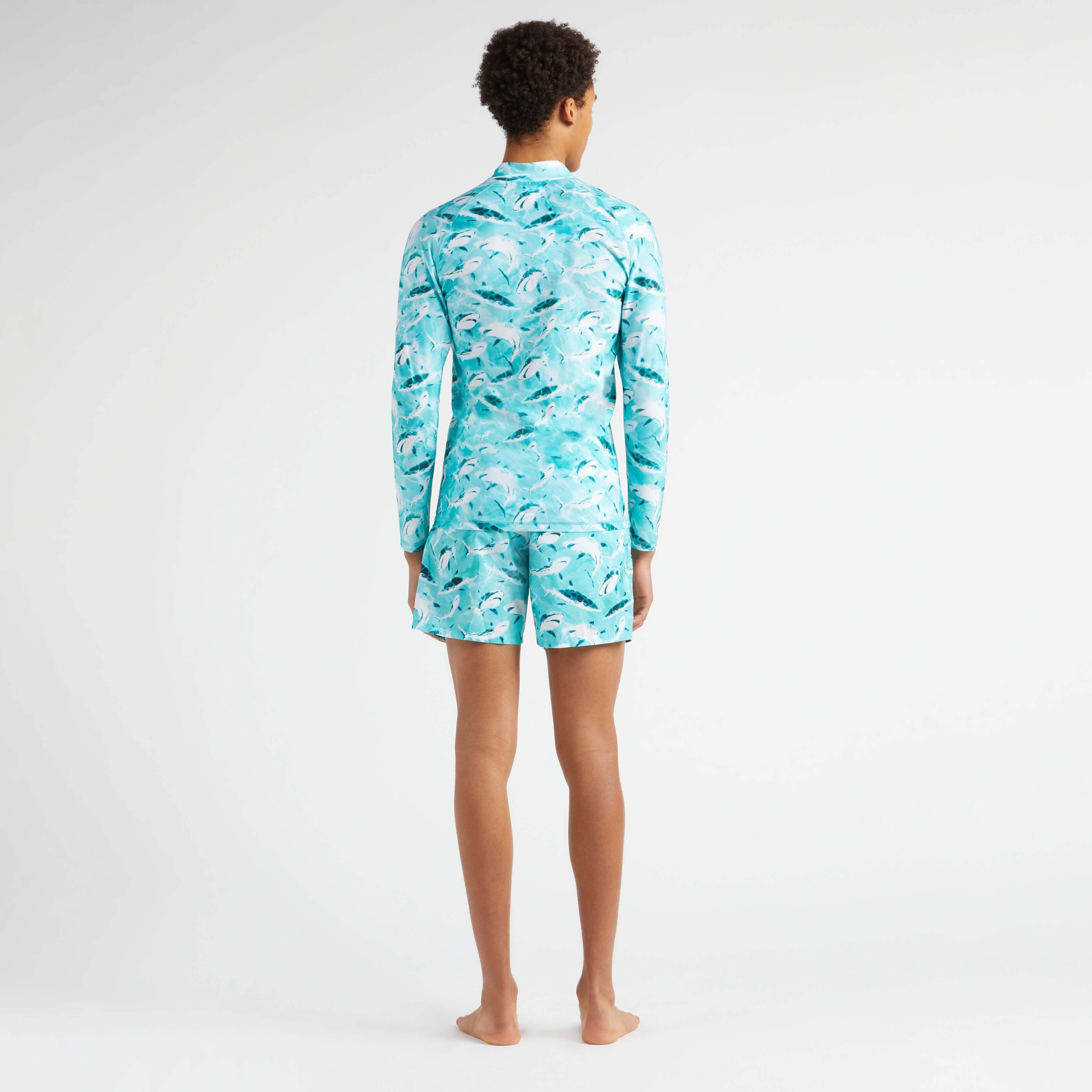 Men Zipped Long Sleeves Rashguard Requins - 4