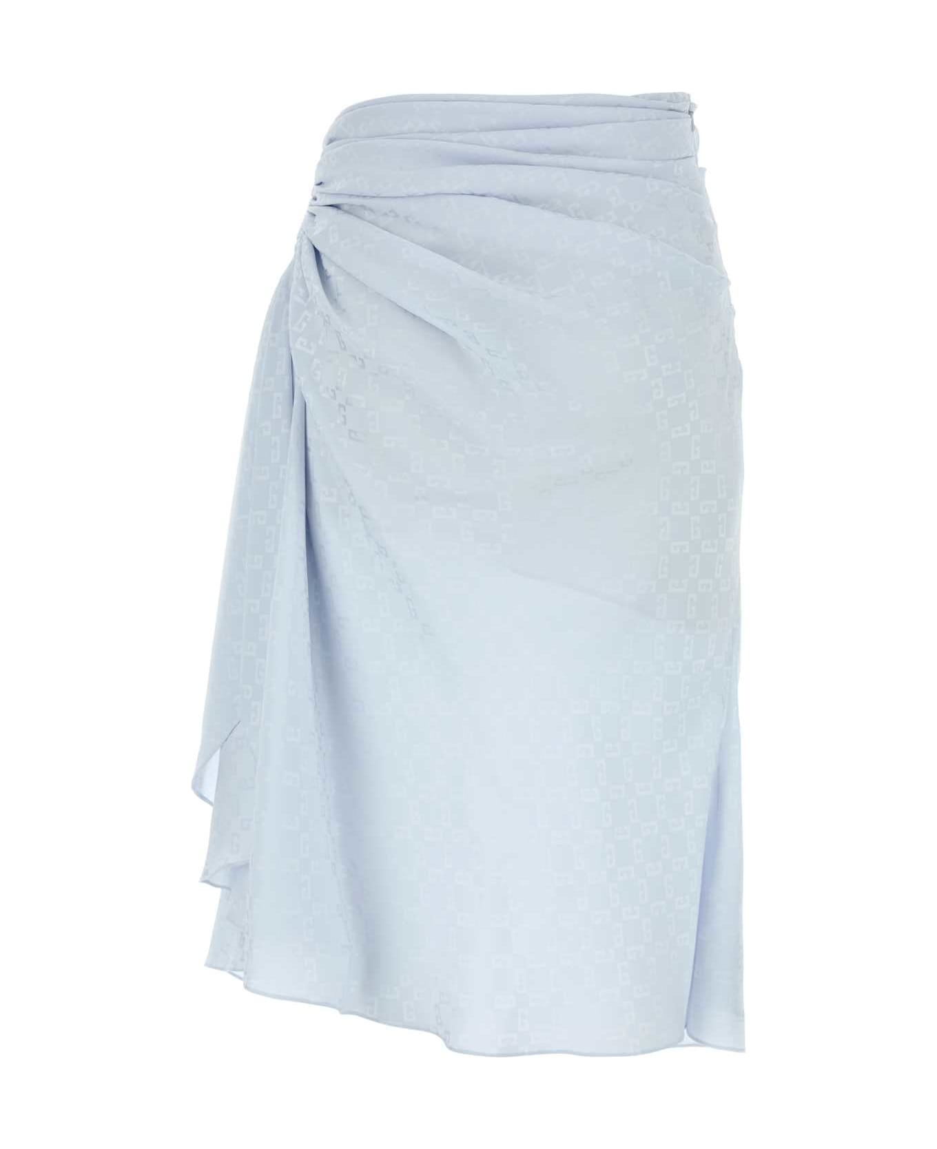 Pastel Light Blue Silk Skirt - 2