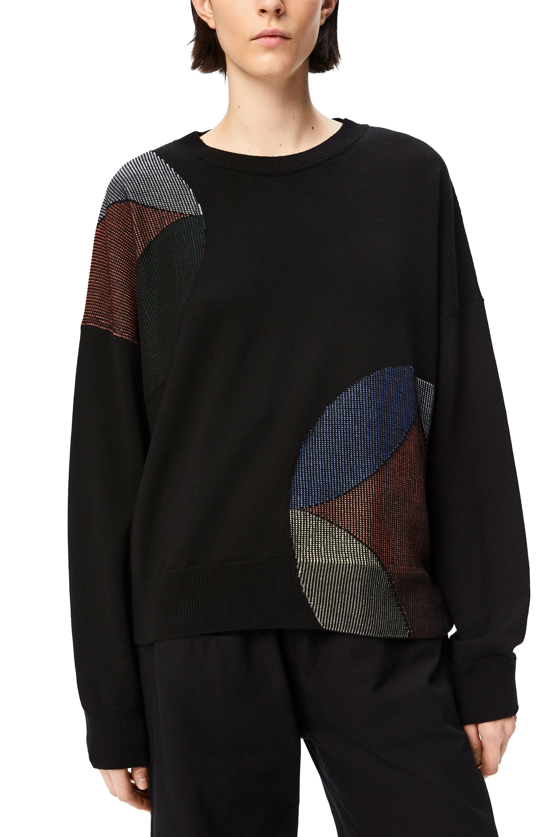 Kaleidoscope intarsia sweater in wool and silk - 5