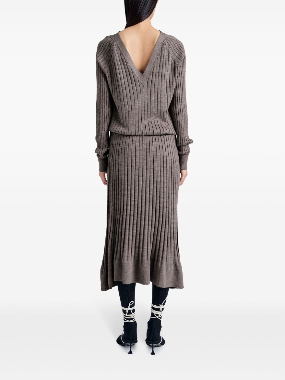 Eden ribbed-knit midi dress - 4