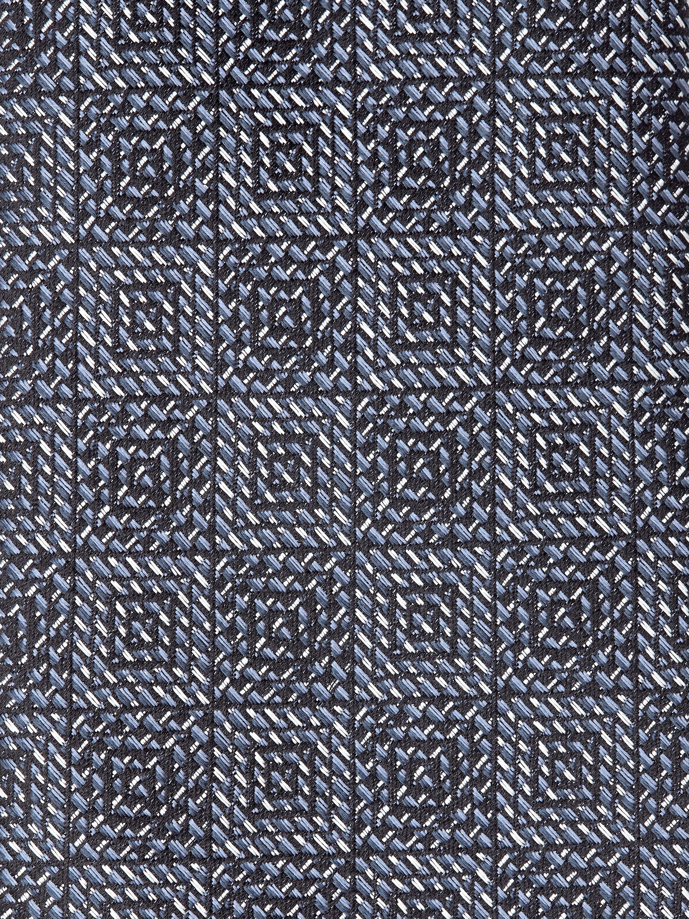 DARK BLUE JACQUARD SILK TIE - 2
