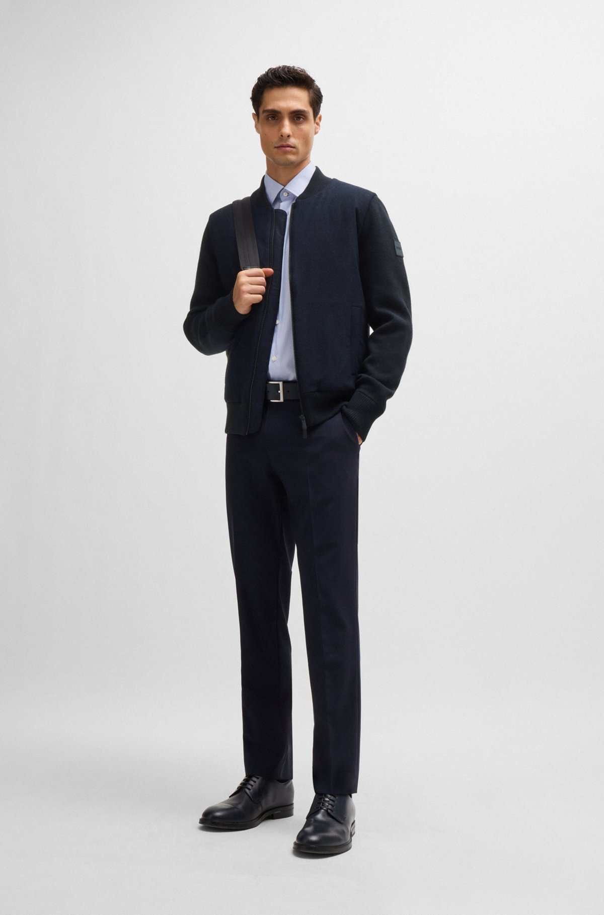 REGULAR-FIT ZIP-UP JACKET WITH PADDED FRONT PANEL - 4