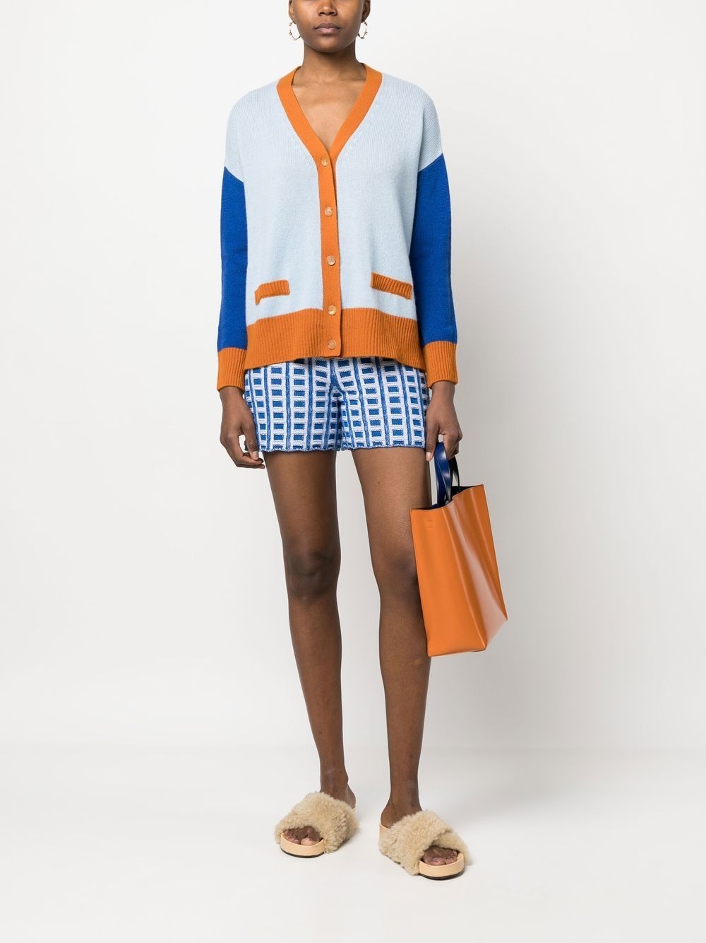 contrasting-trim knit cardigan - 2