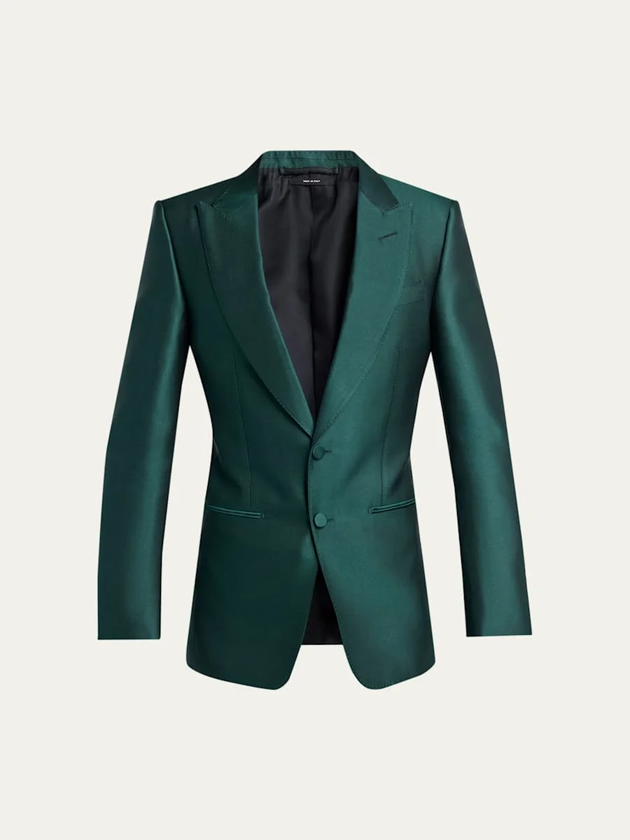 Men's Wool Peak Lapel Modern Fit Single-Breasted Sport Coat - 1