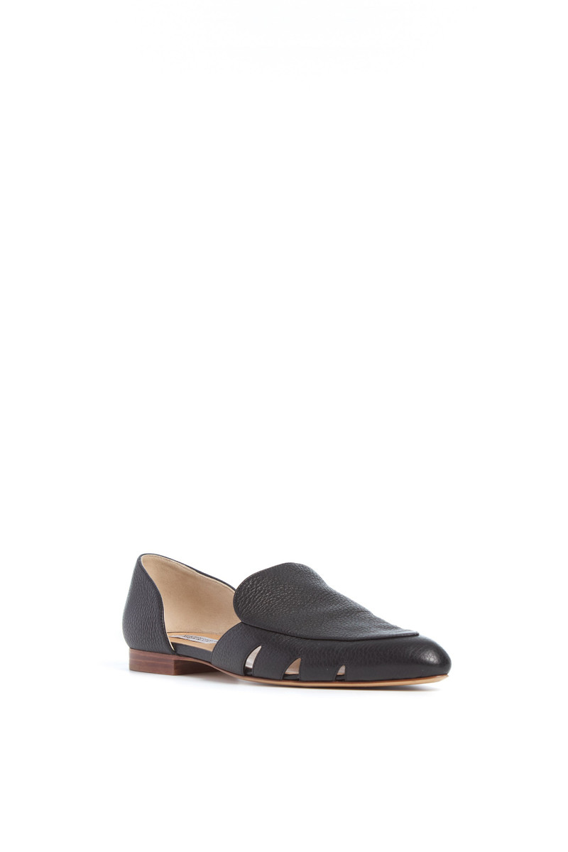 Rory Flat Shoe in Black Leather 2