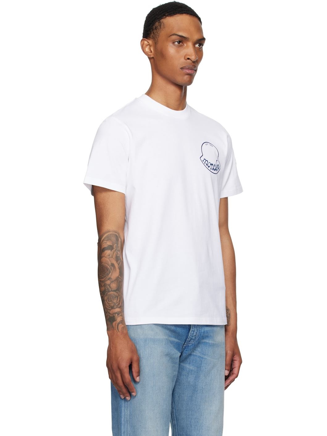 White Logo Cotton T-shirt - 2