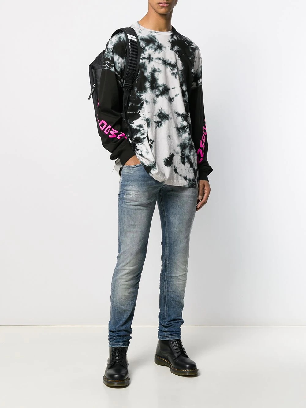 tie-dye printed long-sleeved T-shirt - 2