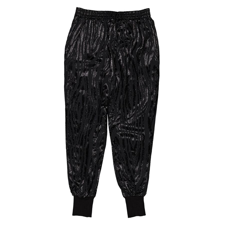 Stella McCartney Ladies Black Wood-Grain Effect Tapered Trousers - 2