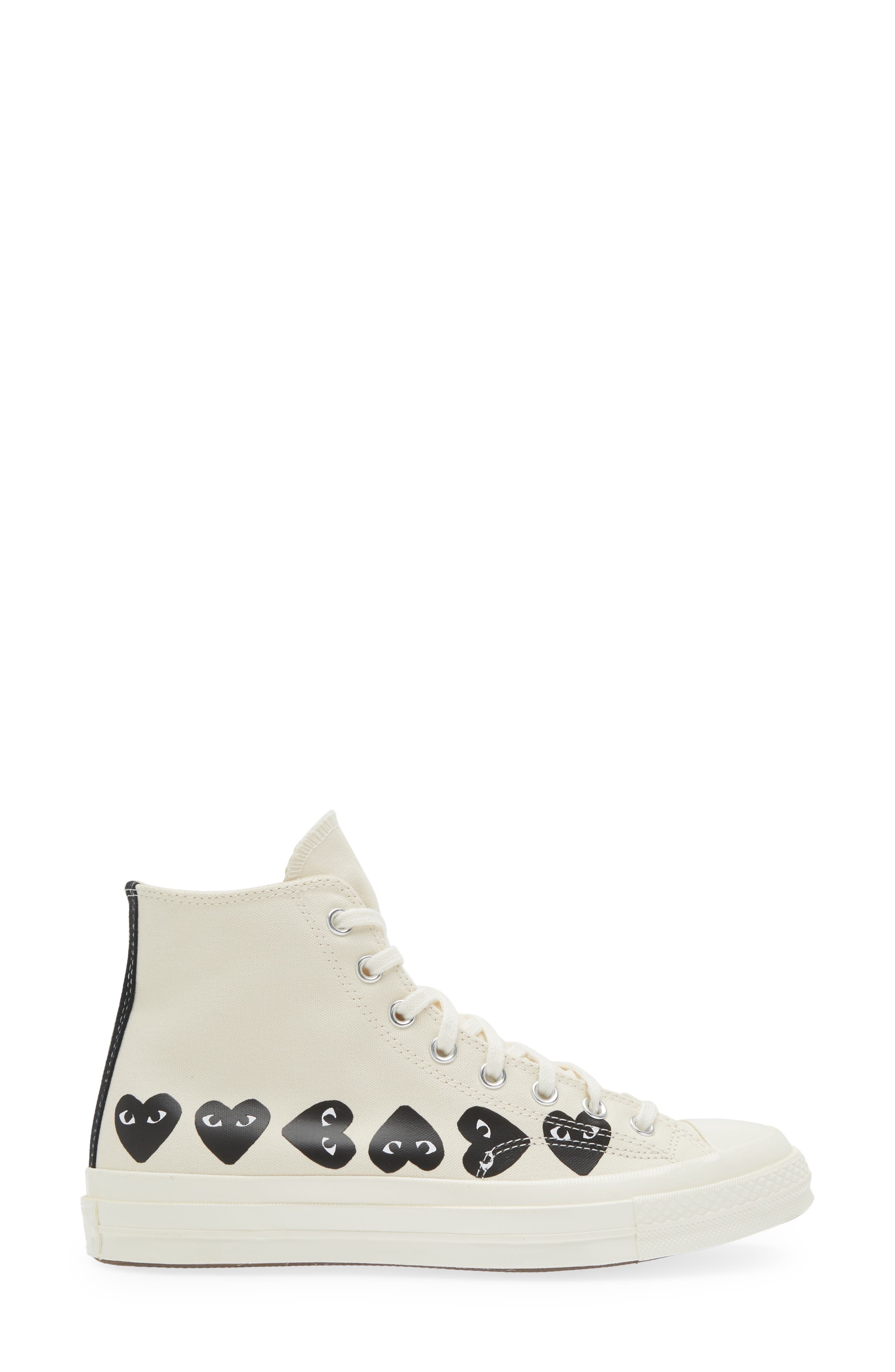 Comme des Garçons PLAY x Converse Gender Inclusive Chuck Taylor® Heart High Top Sneaker in Beige at  - 3