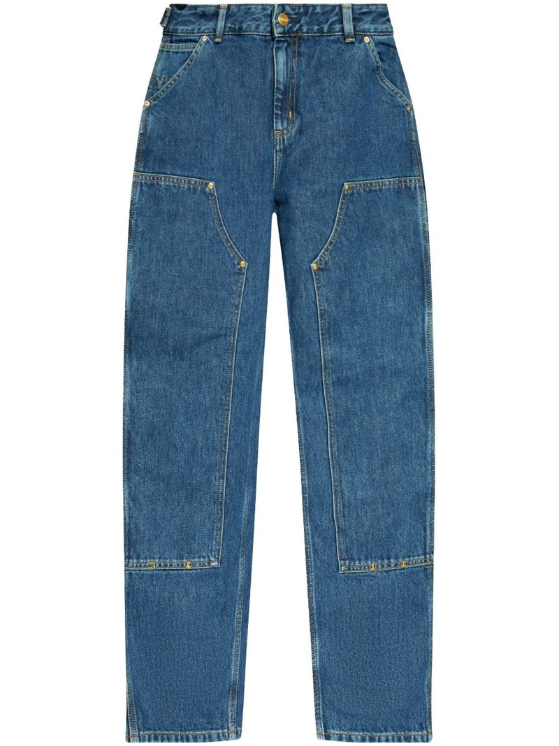 patch-detail cotton jeans - 1