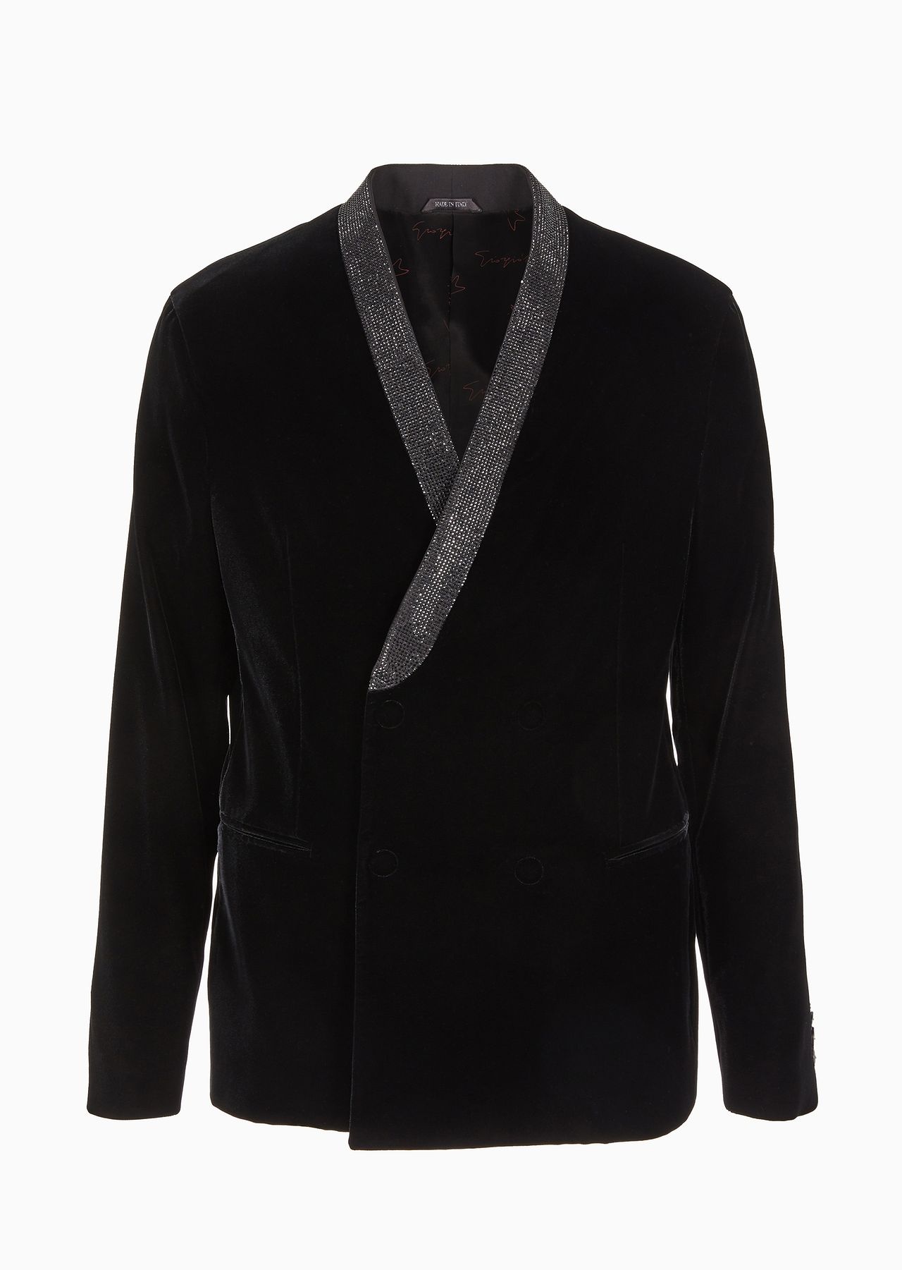 Double-breasted Giorgio’s jacket in stretch velvet - 1