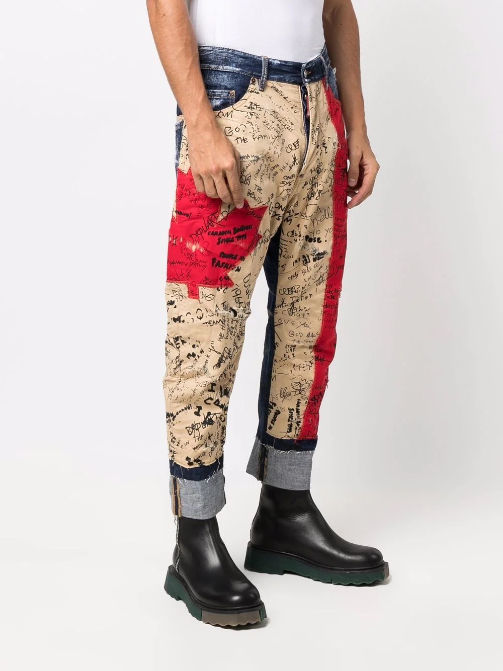 graffiti straight-leg jeans - 3