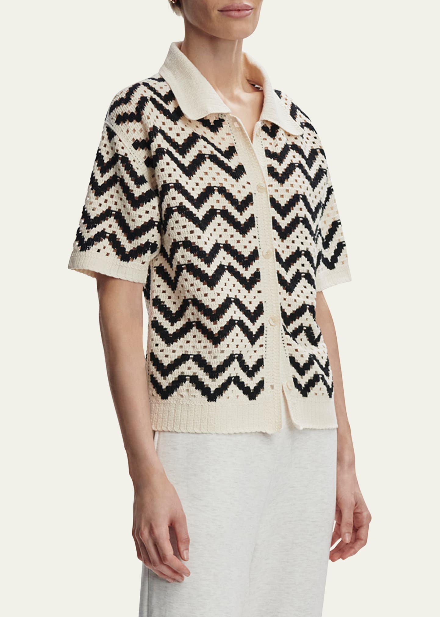 Anais Crochet Polo Shirt - 4