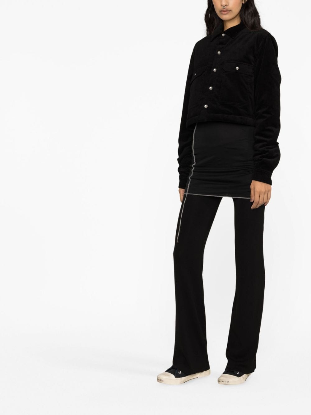 corduroy cropped jacket - 4